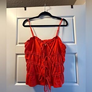 H&M Vibrant Red linen Camisole Top